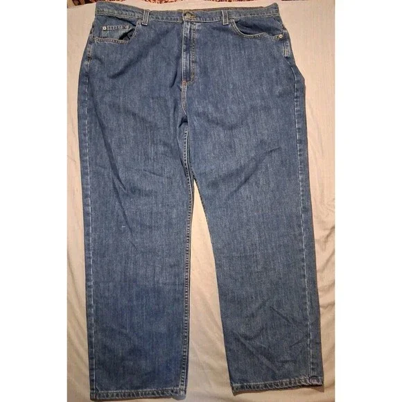 VINTAGE RL Polo Jeans Co Ralph Lauren Jeans Mens 34x32 Blue Loose Fit Denim 90s - Picture 2 of 5